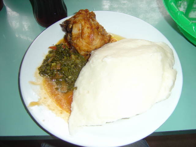 .. local food: Nsima with chicken